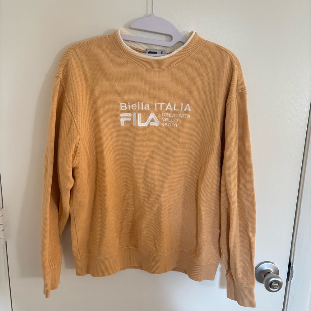 Fila Biella ITALIA orange cream Crewneck Sweater VINTAGE